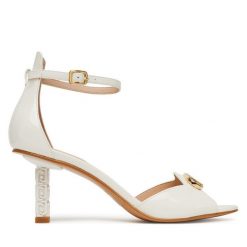 Sandały Liu Jo. Białe sandały damskie Liu Jo, bez wzorów, bez obcasa, na szpilce, bez zapięcia. Za 539.99 zł.