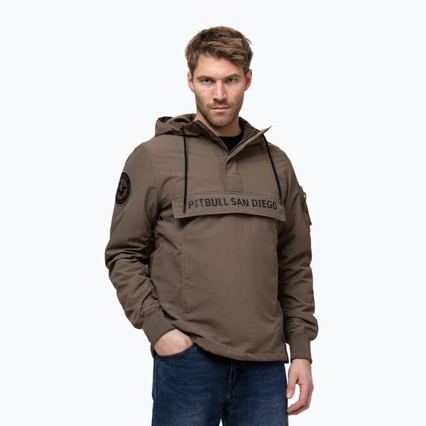 Kurtka męska Pitbull Meandro Kangaroo. Brązowe kurtki męskie PITBULL, l, bez wzorów, z poliamidu, eleganckie, bez kaptura. Za 279.99 zł.