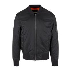 Kurtka Bomberka Męska Basic. Czarne kurtki męskie Urban Classics, m, bez wzorów, trekkingowe. Za 253.99 zł.