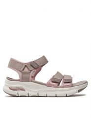 Skechers Sandały Arch Fit-Fresh Bloom 119305/TPPK Beżowy. Brązowe sandały damskie Skechers, bez wzorów, z materiału, bez obcasa, na płaskiej podeszwie, bez zapięcia. Za 249.99 zł.