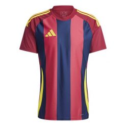 Koszulka męska adidas Striped 24 Jersey. Niebieskie koszulki sportowe męskie Adidas, m, bez wzorów, z jersey, bez kołnierzyka, bez ramiączek, do piłki nożnej. Za 87.00 zł.