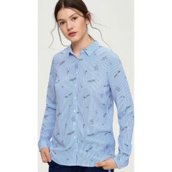 Wzorzysta koszula - Niebieski. Niebieskie koszule damskie Sinsay. Za 39.99 zł.