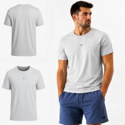 T-SHIRT MĘSKI 4F KOSZULKA BAWEŁNIANA KOLEKCJA LIMITOWANA M3947 SS26. Zielone koszulki sportowe męskie 4f, m, bez wzorów, z bawełny, bez kołnierzyka, bez ramiączek, na fitness i siłownię. Za 54.99 zł.
