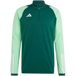 Bluza piłkarska męska adidas Tiro 23 Competition Training Top. Zielone bluzki z długim rękawem męskie Adidas, m, bez wzorów, bez kołnierzyka. Za 163.99 zł.