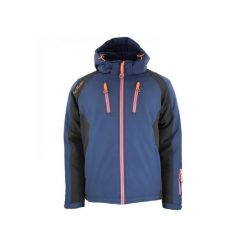 Kurtka narciarska Peak Mountain Softshell. Czarne kurtki snowboardowe męskie Peak Mountain, m, z aplikacjami, z poliesteru, długie, bez kaptura, narciarskie. Za 499.00 zł.