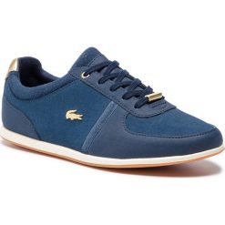 Półbuty LACOSTE - Rey Sport 119 2 Cfa 7-37CFA0040NG5 Nvy/Gld. Niebieskie półbuty damskie Lacoste, bez wzorów, z materiału, sportowe, bez obcasa, na płaskiej podeszwie, bez zapięcia. W wyprzedaży za 329.00 zł.