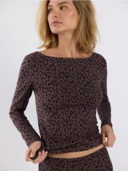 Dwuczęściowa piżama z wiskozą - ciemnobrązowy. Brązowe piżamy damskie Reserved, l, bez wzorów, z dzianiny, bez ramiączek. Za 139.99 zł.