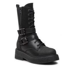Botki Altercore. Czarne botki damskie Altercore, bez obcasa, na płaskiej podeszwie, bez zapięcia. Za 589.99 zł.