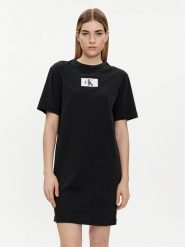 Calvin Klein Underwear Sukienka codzienna 000QS7178E Czarny Regular Fit. Czarne piżamy damskie Calvin Klein Underwear, xs, bez wzorów, z bawełny, bez ramiączek. Za 129.99 zł.