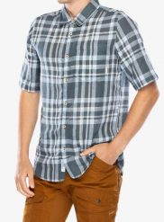 Koszula podróżnicza Craghoppers Cartwright SS Shirt. Zielone koszule męskie Craghoppers, s, bez wzorów, ze lnu, bez kołnierzyka, bez ramiączek. Za 235.39 zł.