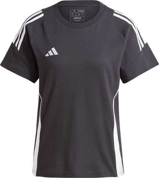 Adidas Koszulka damska adidas Tiro 24 Sweat Tee czarna IJ9955 S. Czarne t-shirty damskie Adidas, s, bez wzorów, bez kołnierzyka. Za 99.34 zł.