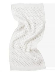 Chusta damska WINGS 180x90 cm czarno białe groszki. Białe szaliki i chusty damskie Wings, bez wzorów, z bawełny, eleganckie. Za 59.90 zł.