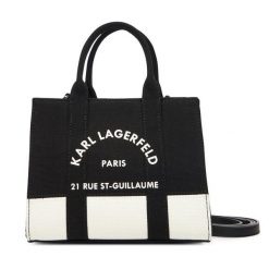 Torebka KARL LAGERFELD. Czarne torebki do ręki damskie KARL LAGERFELD, bez wzorów, klasyczne, bez dodatków. Za 299.99 zł.