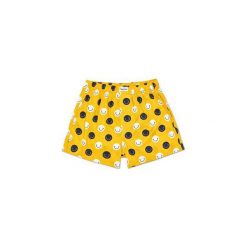 Bielizna męska Happy Socks SMI66-2000. Żółta bokserki męskie Happy Socks, w kolorowe wzory, z bawełny. Za 55.99 zł.