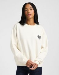 DAMSKA BLUZA LEE RELAXED GRAPHIC CREW ECRU 112363841. Bluzy damskie Lee, m, bez wzorów, bez kaptura. Za 199.99 zł.