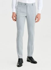 PAKO LORENTE – Szare spodnie ganiturowe. Szare eleganckie spodnie męskie Pako Lorente, m, bez wzorów, z elastanu. Za 599.99 zł.