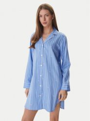 LAUREN RALPH LAUREN Koszula nocna ILN32490 Niebieski Relaxed Fit. Niebieskie koszule nocne damskie Lauren Ralph Lauren, m, bez wzorów, z bawełny. Za 419.99 zł.