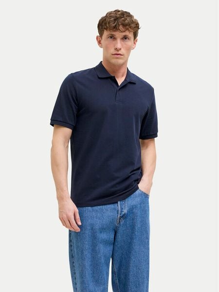 Jack & Jones Polo Kane 12270150 Granatowy Regular Fit. Niebieskie koszulki polo męskie Jack & Jones, m, bez wzorów, z bawełny, bez ramiączek. Za 49.99 zł.
