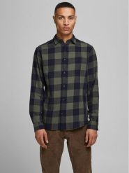 Jack & Jones Koszula 12181602 Zielony Slim Fit. Zielone koszule męskie Jack & Jones, m, bez wzorów, z bawełny, bez kołnierzyka, bez ramiączek. Za 129.99 zł.