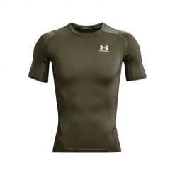 Koszulka treningowa męska Under Armour Ua Hg Armour Comp Ss. Zielone koszulki sportowe męskie Under Armour, m, bez wzorów, z poliesteru, bez kołnierzyka, bez ramiączek, trekkingowe. Za 245.00 zł.
