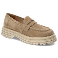 Beżowe Półbuty Karino Modne Skórzane Buty Damskie. Brązowe półbuty damskie Karino, bez wzorów, ze skóry, eleganckie, bez obcasa, bez zapięcia. Za 429.00 zł.