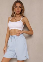 Niebieskie Sportowe Szorty Typu Bermudy z Kieszeniami Terinia. Niebieskie szorty sportowe damskie Renee, na lato, s, bez wzorów, eleganckie, trekkingowe. Za 34.99 zł.