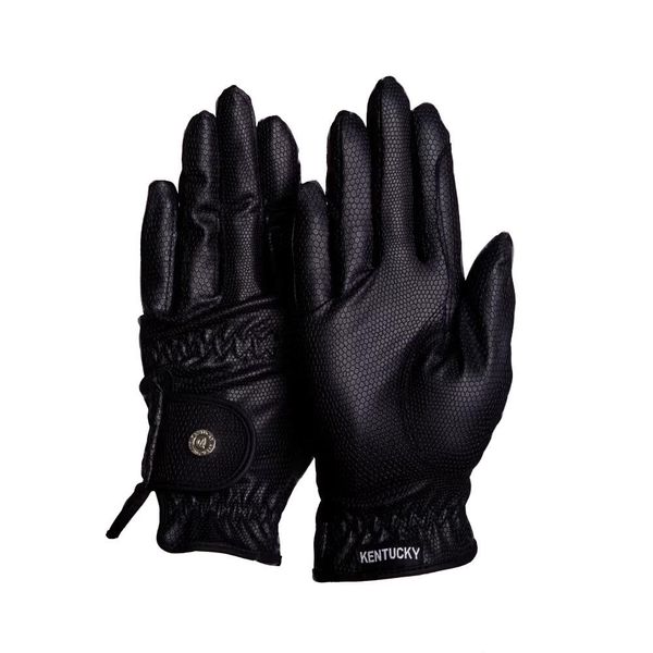 Rękawice jeździeckie z gripem Kentucky. Niebieskie rękawiczki dziecięce KENTUCKY HORSEWEAR, bez wzorów. Za 234.50 zł.