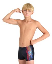 Szorty Kąpielowe Arena Parrot Swim junior. Czarne szorty dla chłopców Arena, bez wzorów, z materiału, eleganckie. Za 111.98 zł.