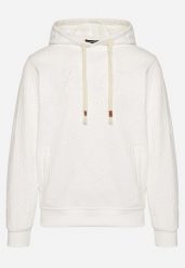 Biała Bluza z Bawełną i Kapturem Ozdobiona Sznurkami Arflora. Białe bluzy męskie Born2be, m, bez wzorów, z bawełny, z kapturem. Za 84.99 zł.