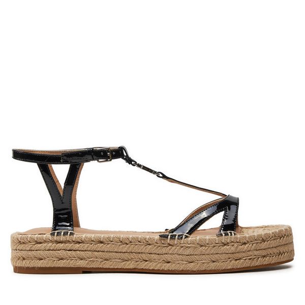Espadryle LAUREN RALPH LAUREN. Czarne sandały damskie Lauren Ralph Lauren, bez wzorów, bez obcasa, bez zapięcia. Za 499.99 zł.