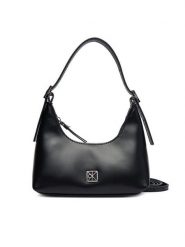 Calvin Klein Torebka Emblm Hw Lthr Mini LV04F3263G Czarny. Czarne torebki do ręki damskie Calvin Klein, bez wzorów, ze skóry, bez dodatków. Za 649.99 zł.