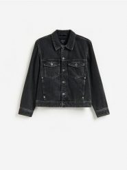 Jeansowa kurtka - szary. Szare kurtki męskie Reserved, l, bez wzorów, z denimu, bez kaptura. Za 169.99 zł.