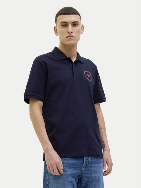 Jack & Jones Polo Simon 12269299 Granatowy Regular Fit. Niebieskie koszulki polo męskie Jack & Jones, m, bez wzorów, z bawełny, bez ramiączek. Za 39.99 zł.