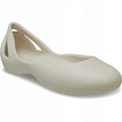 Baleriny Damskie Crocs Kadee Flat. Brązowe baleriny damskie Crocs, bez wzorów, z materiału, bez obcasa. Za 89.99 zł.