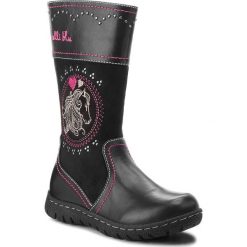 Kozaki NELLI BLU CS1602-1. Czarne buty zimowe dziewczęce Nelli Blu, bez wzorów, z materiału, bez zapięcia. W wyprzedaży za 79.99 zł.