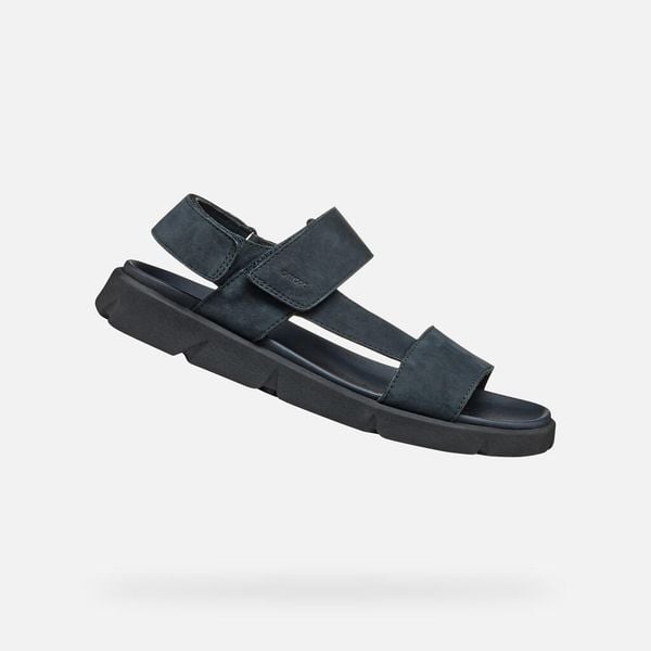 Sandały Geox Xand 2S. Niebieskie sandały męskie Geox, z gumy, bez zapięcia. Za 332.99 zł.