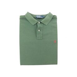 Koszulka polo męska z krótkim rękawem Polo Ralph Lauren. Zielone koszulki polo męskie Ralph Lauren, na lato, m, bez wzorów, z materiału, bez kołnierzyka, bez ramiączek, na golfa. Za 105.12 zł.