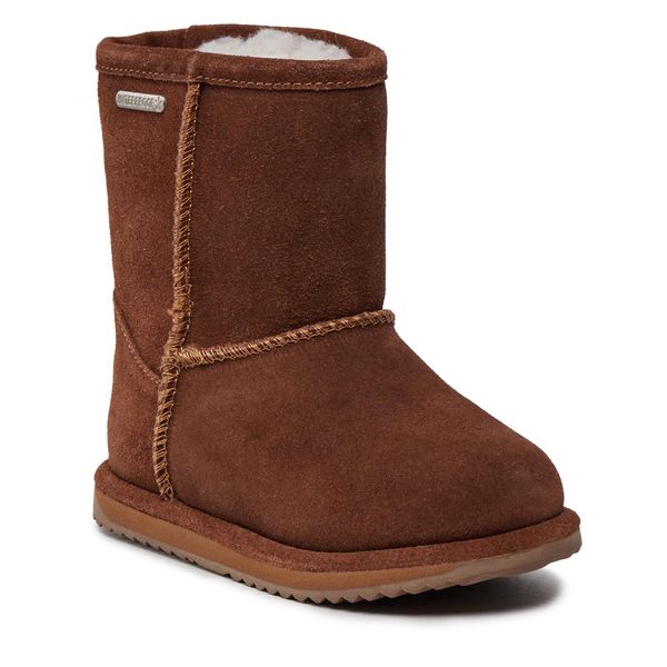 Śniegowce EMU Australia. Brązowe buty zimowe chłopięce Emu Australia, bez wzorów, bez zapięcia. Za 439.99 zł.