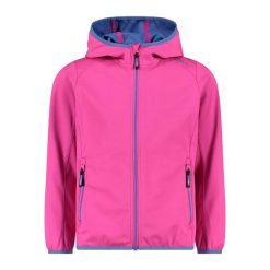 Kurtka softshell dziecięca CMP Fix Hood. Czerwone kurtki i płaszcze dla dziewczynek CMP, bez wzorów, z materiału, długie, z kapturem. Za 189.99 zł.