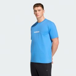 Koszulka Essentials Linear Single. Białe koszulki sportowe męskie Adidas, xl, bez wzorów, z bawełny, bez kołnierzyka, bez ramiączek, na fitness i siłownię. Za 101.50 zł.