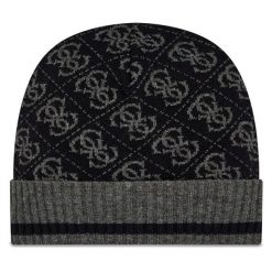 Czapka Guess. Czarne czapki i kapelusze męskie Guess, na zimę, z aplikacjami. Za 159.99 zł.
