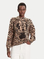 Desigual Sweter Minnie 25WWJF43 Brązowy Regular Fit. Brązowe swetry damskie Desigual, xl, bez wzorów, z syntetyku, bez kołnierzyka, bez ramiączek, bez kaptura. Za 409.99 zł.