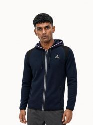 Bluza z kapturem z pełnym zamkiem błyskawicznym Le Coq Sportif Coq D'argent N°1. Niebieskie bluzy sportowe męskie le coq sportif, l, bez wzorów, z kapturem, do biegania. Za 494.50 zł.