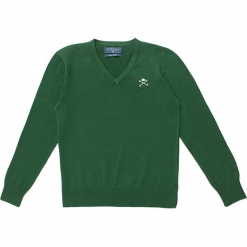 Sweter w kolorze zielonym. Zielone swetry dla chłopców Polo Club Women & Kids, z haftami, z okrągłym kołnierzem. W wyprzedaży za 108.95 zł.