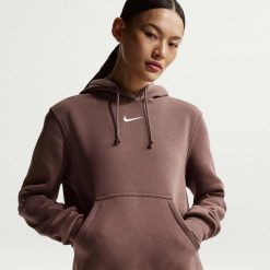 Bluza sportowa damska Nike HF6839502. Brązowe bluzy sportowe damskie Nike, m, bez wzorów, z bawełny, z kapturem, na fitness i siłownię. Za 446.00 zł.