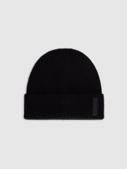 4F Czapka beanie wełniana męska - czarna M. Czarne czapki i kapelusze męskie 4f, na zimę, bez wzorów, z dzianiny, eleganckie. Za 99.99 zł.