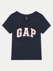 Gap T-Shirt 459909-10 Granatowy Regular Fit. Niebieskie t-shirty i topy dla dziewczynek GAP, bez wzorów, z bawełny, bez ramiączek. Za 39.99 zł.