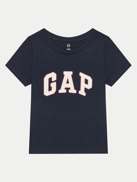 Gap T-Shirt 459909-10 Granatowy Regular Fit. Niebieskie t-shirty i topy dla dziewczynek GAP, bez wzorów, z bawełny, bez ramiączek. Za 39.99 zł.