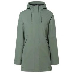 Parka dla kobiet VAUDE Coreway. Zielone parki damskie Vaude, bez wzorów, z materiału, biznesowe, z kapturem. Za 1,290.90 zł.