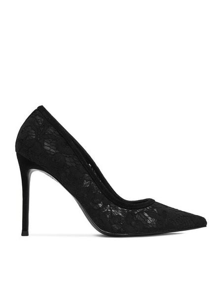 Eva Minge Szpilki EO-LINA-01-01 Czarny. Czarne szpilki damskie Eva Minge, bez wzorów, z materiału, bez obcasa, bez zapięcia. Za 279.99 zł.